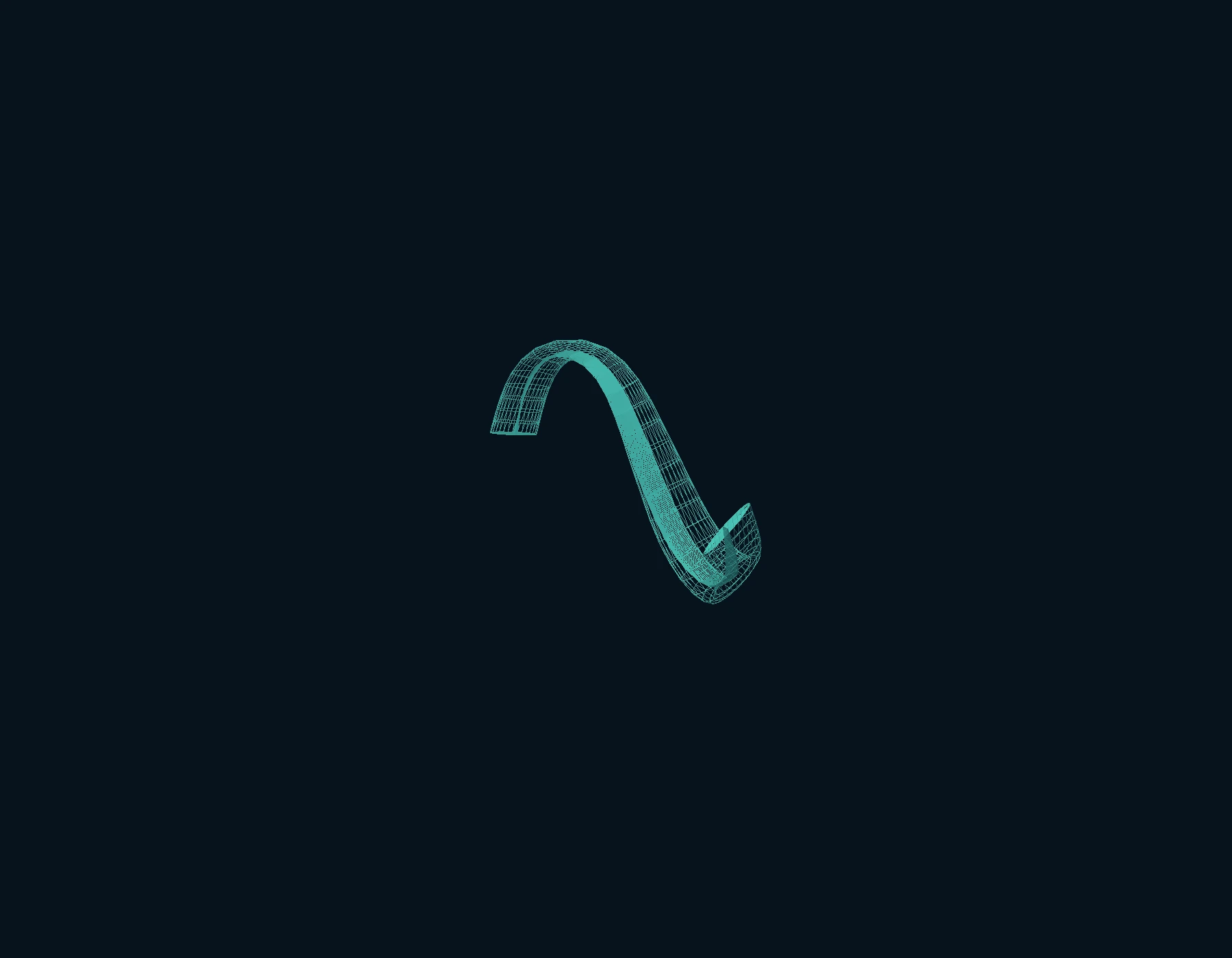Curved wireframe GVEC unit domain generated with Struphy