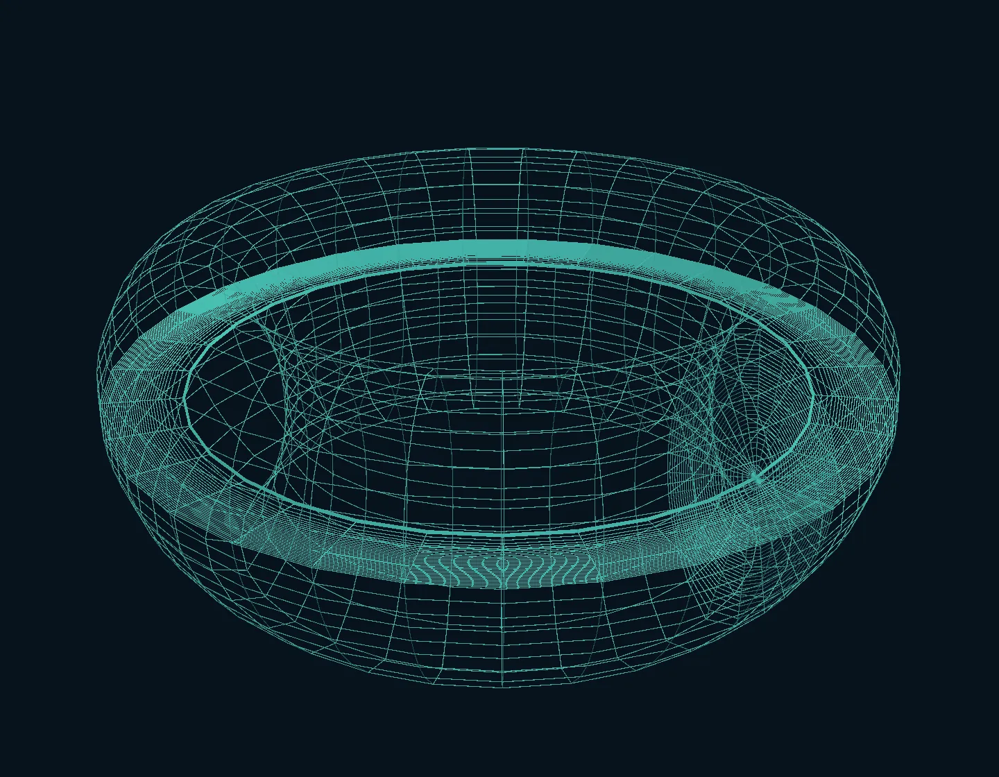Toroidal wireframe Tokamak domain generated with Struphy